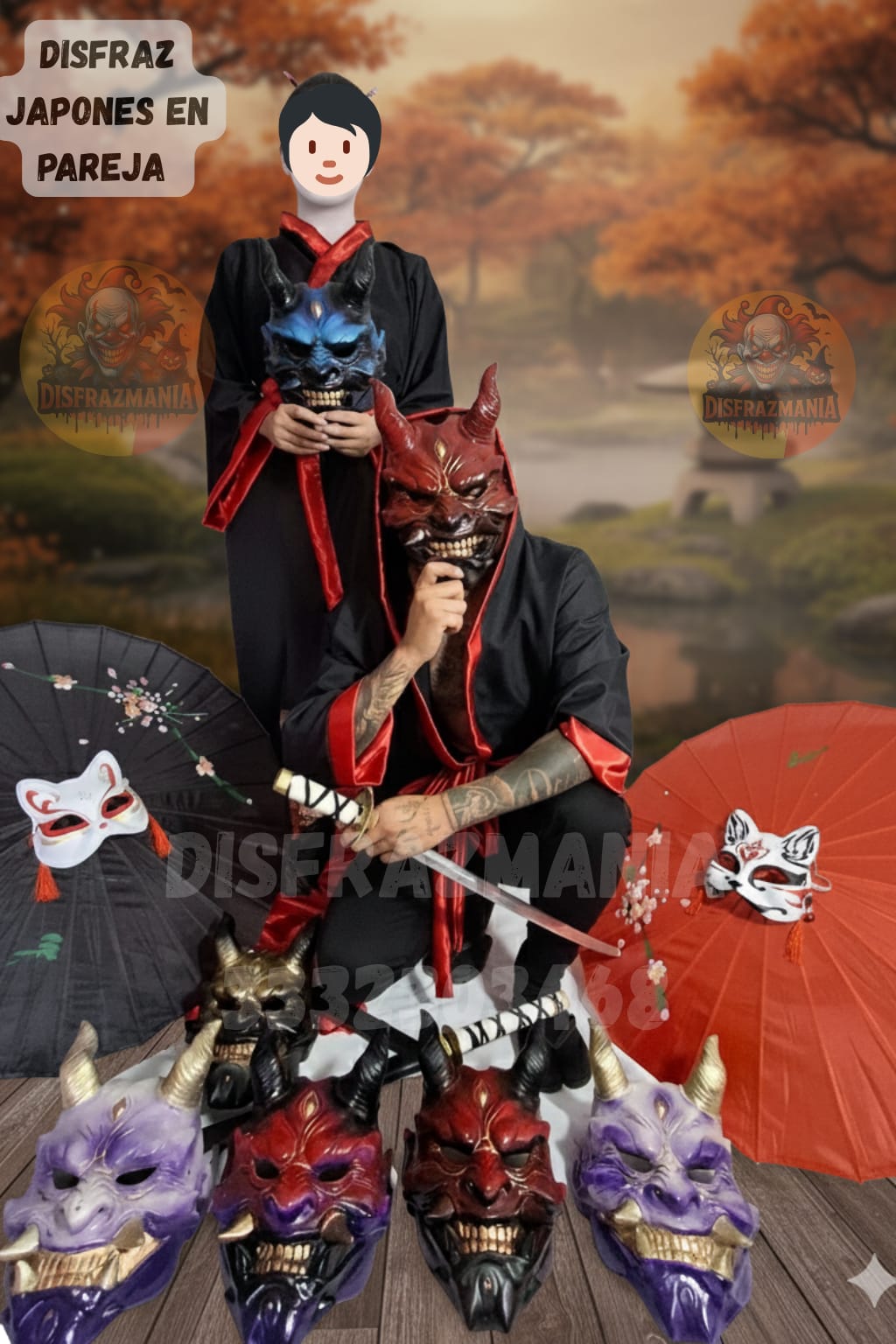 DISFRAZ EN PAREJA JAPONES (LOS DOS POR UN VALOR DE)