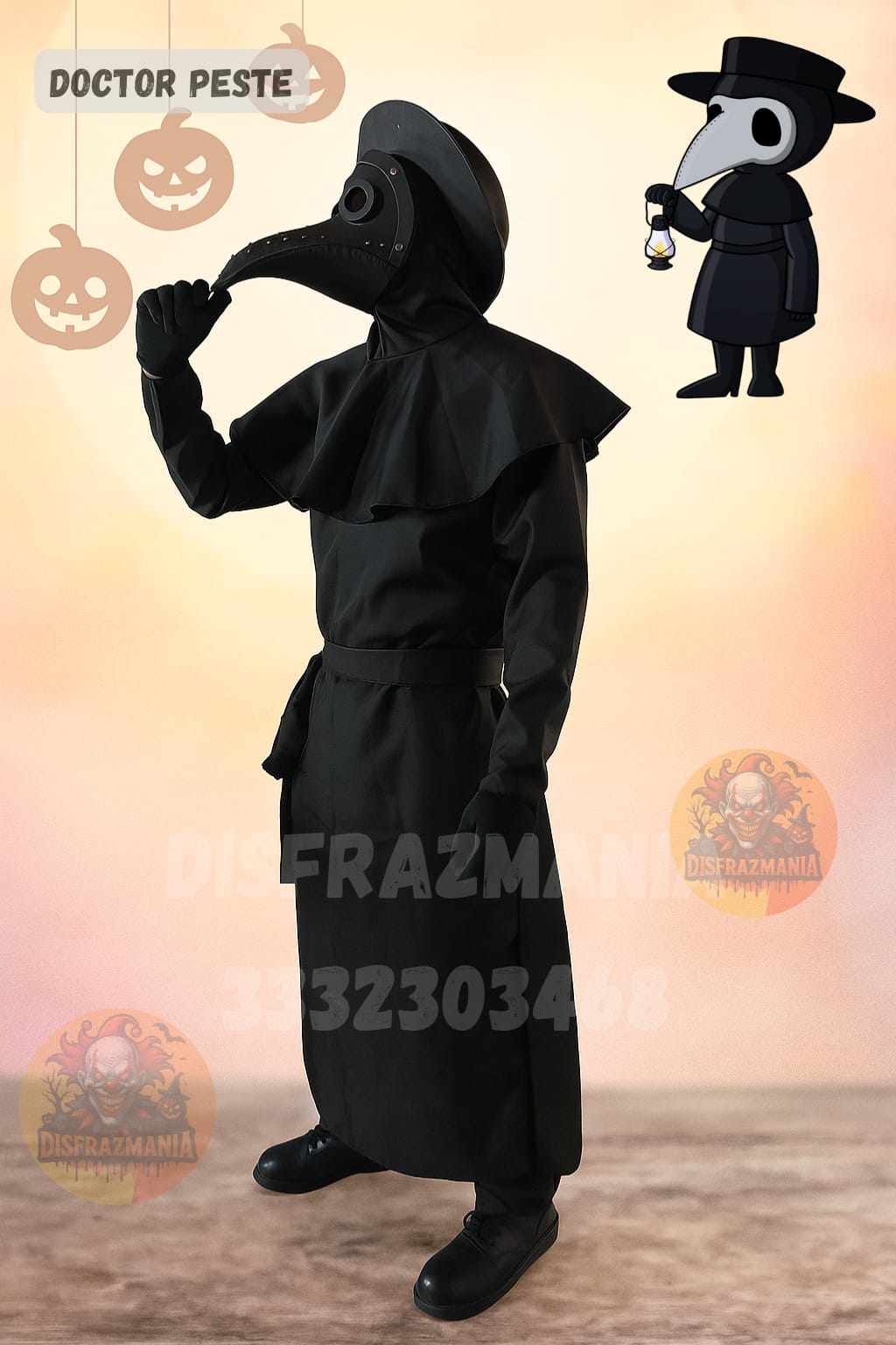 DISFRAZ  DOCTOR PESTE EN PAREJA (SENCILLO) (LOS DOS POR UN VALOR DE)